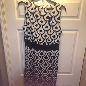 Ashley Stewart spring dress black/white size 16w